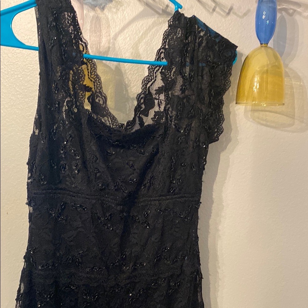 Macy's Black Lace Midi Dress